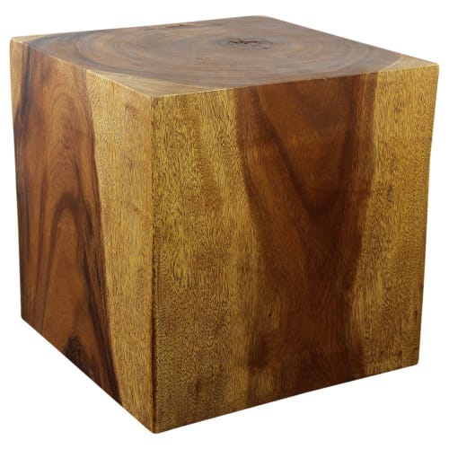 Haussmann® Wood Cube Table 18 in SQ x 18 in High Hollow | Coffee Table in Tables by Haussmann®