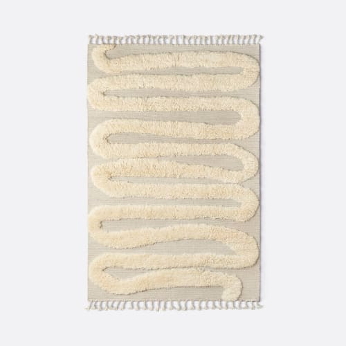 Snake Rya Off White Rug | Work by District Loom