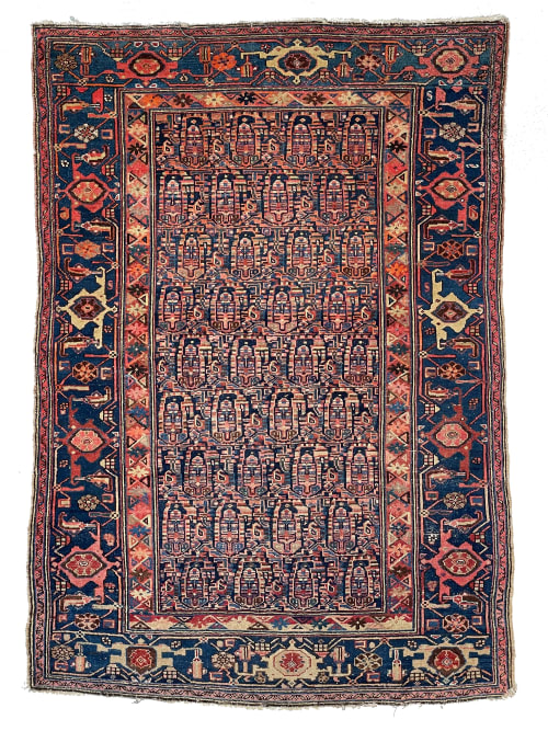 4.4 x 6.3 | Joyous Mother-Daughter Boteh Village Antique Rug | Area Rug in Rugs by The Loom House
