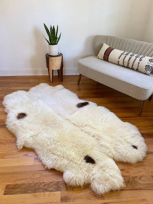 Plush Ivory Quad with Brown Spots | Area Rug in Rugs by East Perry