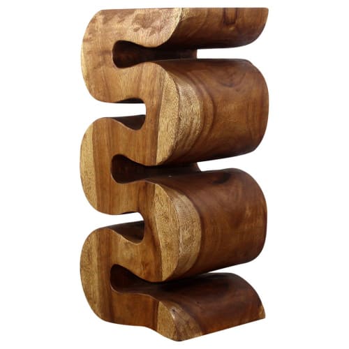 Haussmann® Wood Wave Verve Accent Snake Table 12x14x30 in | End Table in Tables by Haussmann®