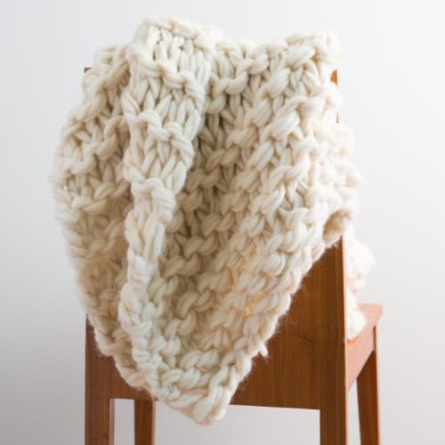 Big Garter Stitch Arm Knit Throw DIY KIT | Linens & Bedding by Flax & Twine