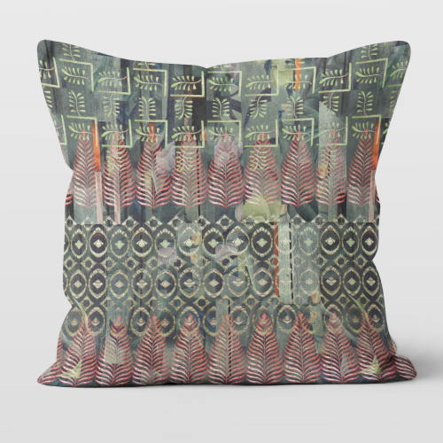 Forest Cotton Linen Throw Pillow Cover | Pillows by Brandy Gibbs-Riley