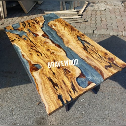 Epoxy table resin, color pigment epoxy, Olive epoxy table | Tables by Brave Wood