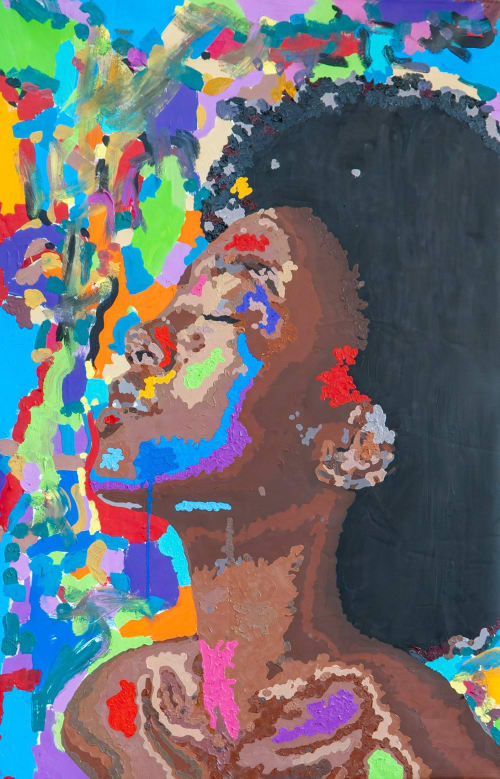 Mosadi wa Afro (Woman with afro) by Donald Masoga | Drawings by Hae Art Collective LLC