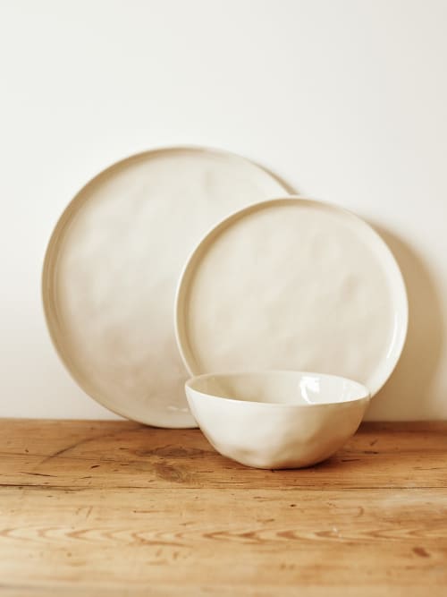 Set of 2 Place Settings in Milk | Plate in Dinnerware by Barton Croft