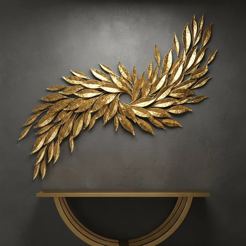 Golden Fiesta Metal Wall Sculpture | Sculptures by Lago Luna Studio