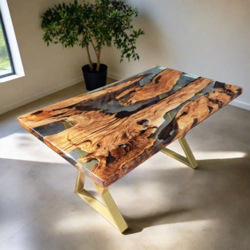 Custom Clear Epoxy Resin Table | Dining Table in Tables by Ironscustomwood