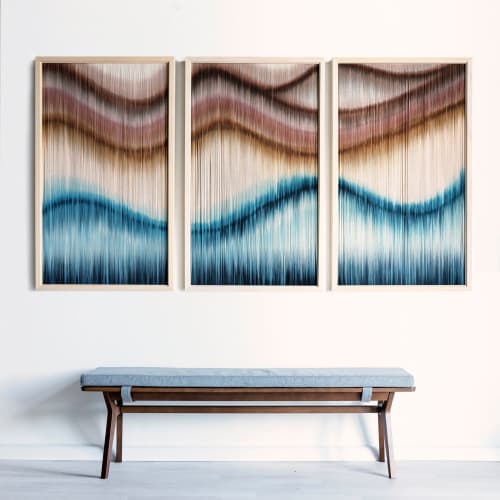 EMILY - Textile Art Triptych - FRAMED Collection | Wall Hangings by Rianne Aarts / Teddy and Wool Studio