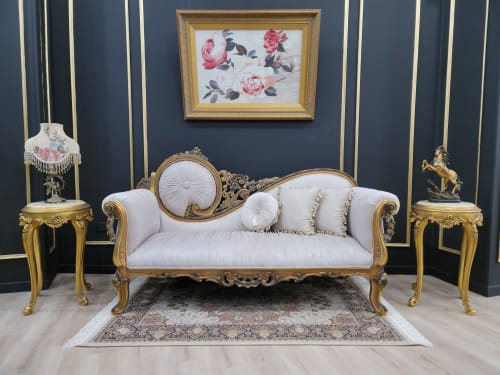 Victorian Style settee / Antique Gold Leaf Finish/Hand Carve | Love Seat in Couches & Sofas by Art De Vie Furniture