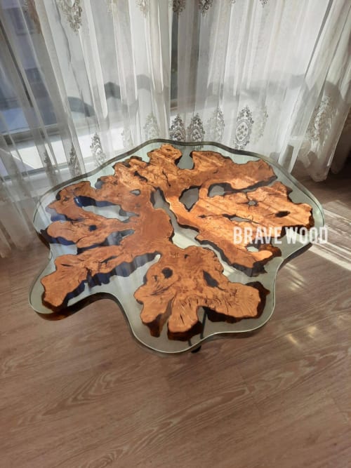 Olive Coffee Table, Epoxy Resin Table, Clear Epoxy Table | Tables by Brave Wood