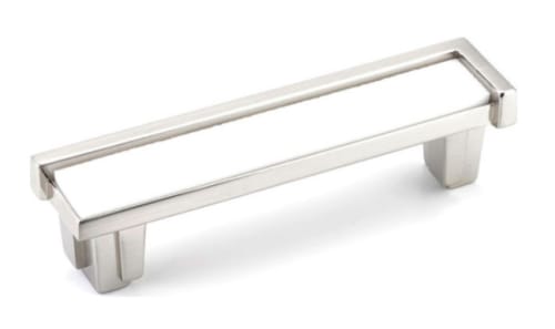 Astratto White 4" CC Pull With Satin Nickel Finish | Hardware by Windborne Studios