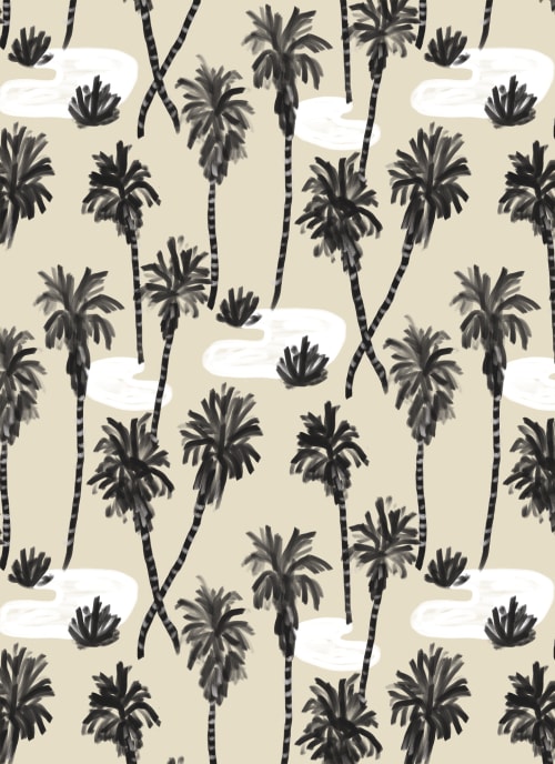 Tahquitz Removable Fabric Wallpaper, Neutral & Black - Peel | Wallpaper by Samantha Santana Wallpaper & Home