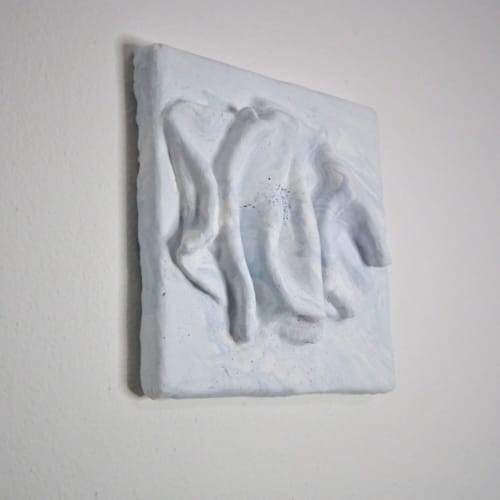 Comfort Zone Mini #04 — Strukturbild Marmoroptik Baby Blue | Wall Hangings by Reyku