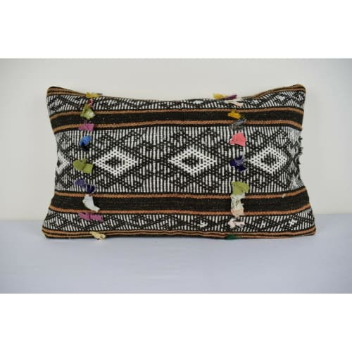 Sofa Kilim Lumbar Pillow Cover, Vintage Handwoven Large | Linens & Bedding by Vintage Pillows Store