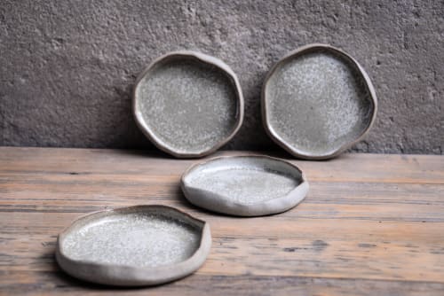 Set of 4 cake plates - (set nr7) STC organic natural shape | Dinnerware by Laima Ceramics