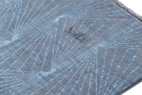 Rug & Kilim’s Contemporary Geometric Rug In Blue And Gray “Abstract Medallion” | Rugs by Rug and Kilim