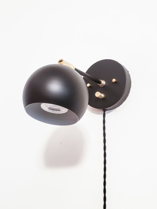 Adjustable Wall Light, Gold & Black, Bedside Reading | Sconces by Retro Steam Works