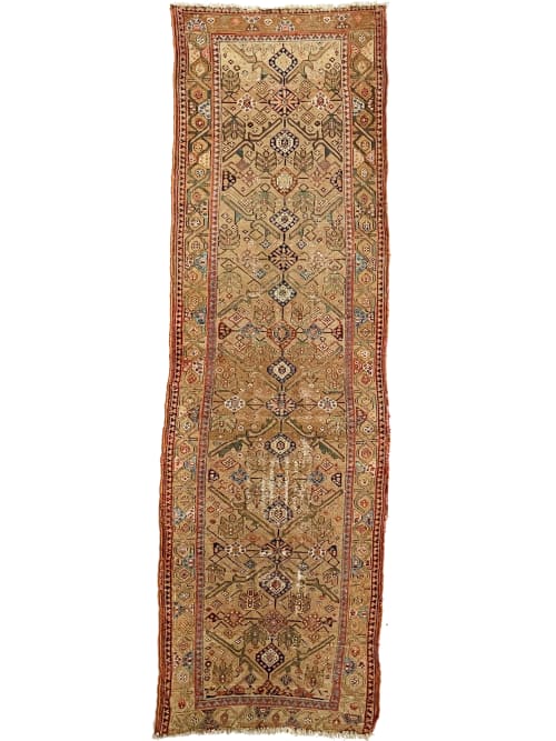 EXOTIC Mystical Village Runner | Raw Camel Hair with Greens | Runner Rug in Rugs by The Loom House