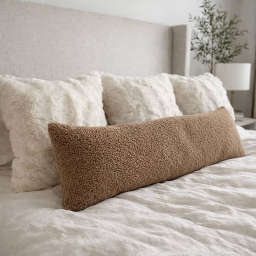 Burlington Oversized Lumbar Pillow Cover — Sherpa in Warm Ta | Pillows by Busa Designs