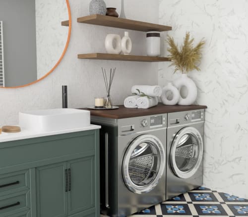 Washer and Dryer Topper, Wooden Countertop For Laundry Room | Furniture by Picwoodwork