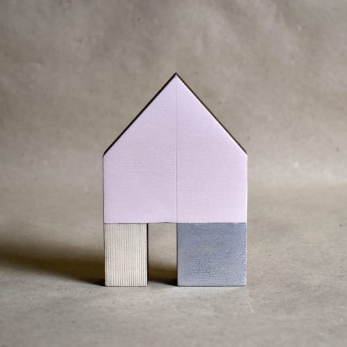 Plywood House - Pink/Silver No.42 | Sculptures by Susan Laughton Artist