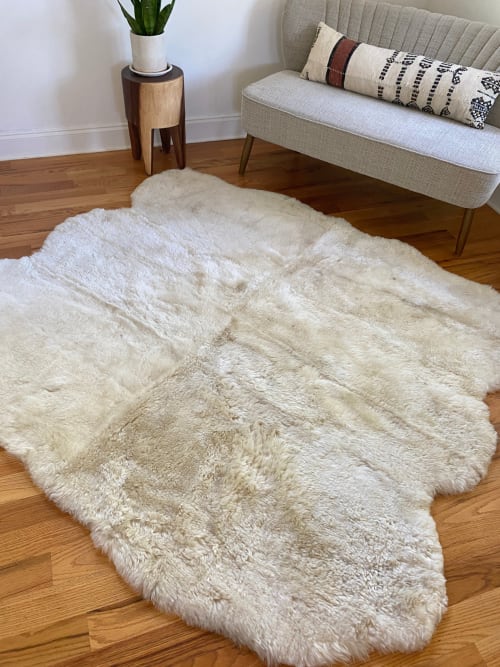 Extra Soft Shorn Ivory Sexto Sheepskin | Area Rug in Rugs by East Perry
