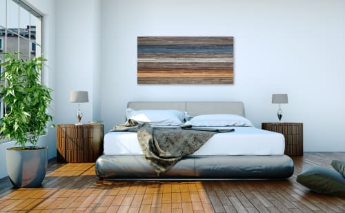 Gradient Blue 60"x30" wood wall art | Wall Sculpture in Wall Hangings by Craig Forget