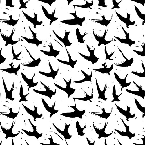 Bird by Bird (XL), Night | Linens & Bedding by Philomela Textiles & Wallpaper