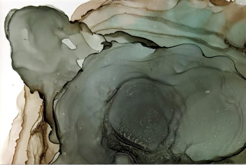 color study - grey, espresso, green | Watercolor Painting in Paintings by Megan Spindler