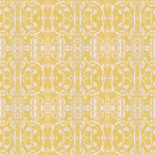 Cobra Egg, Mustard | Linens & Bedding by Philomela Textiles & Wallpaper