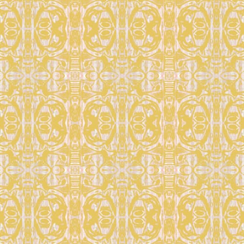 Cobra Egg, Mustard | Linens & Bedding by Philomela Textiles & Wallpaper