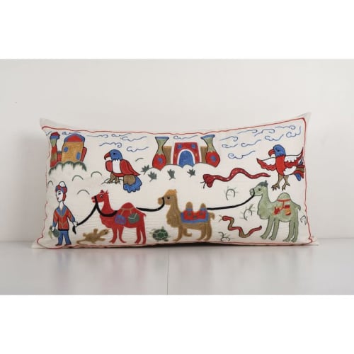 Tashkent Suzani Animal Bedding Pillow Case Made from a 19th | Pillows by Vintage Pillows Store