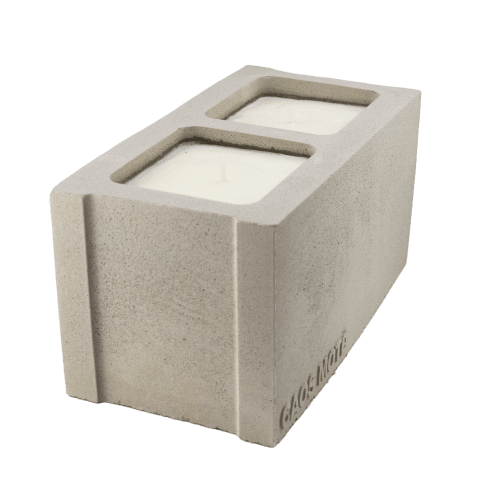 Mini Cinderblock Candle | Candle Holder in Decorative Objects by Caos Motē