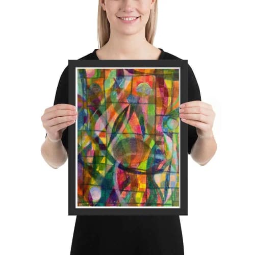 Framed Print - Organic Life - Abstract Colorful Geometric | Work by Eman's Gallery