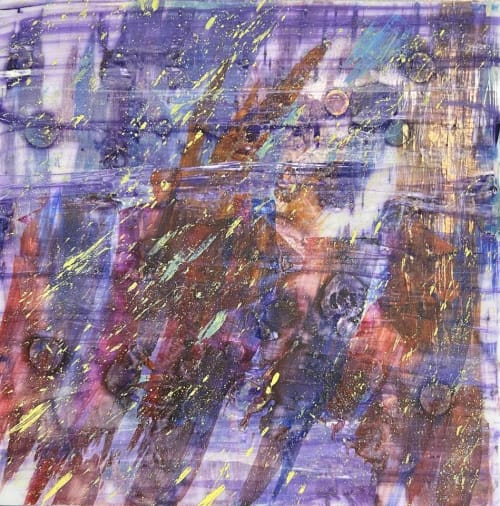 As the Shoppers Rush Home (12"x12") | Mixed Media in Paintings by The Art Of Gary Gore