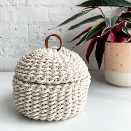 Twined Rope Basket With Lid DIY KIT | Storage Basket in Storage by Flax & Twine