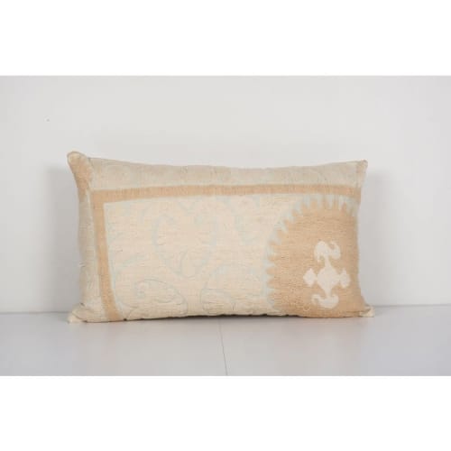 Vintage Suzani Lumbar Pillow Cover, Faded Bedding Cushion Co | Pillows by Vintage Pillows Store