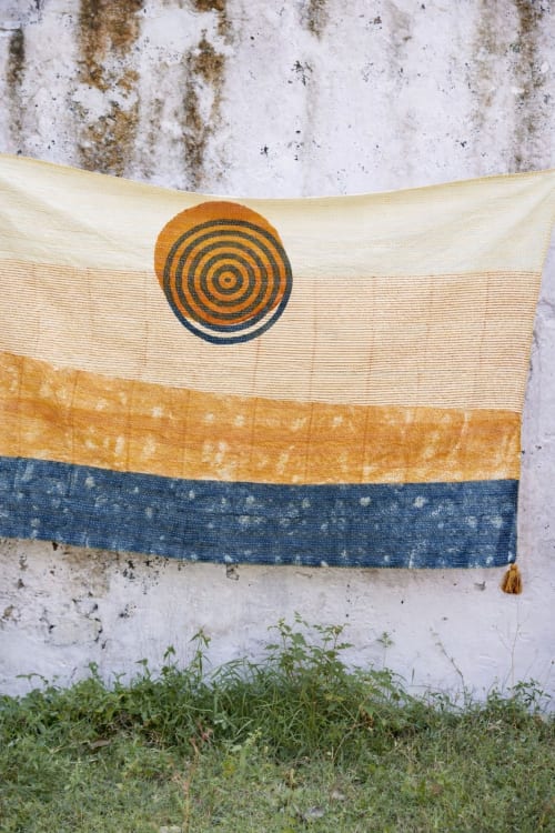 Spiral Linen Kantha Throw | Linens & Bedding by CQC LA