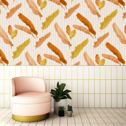 Banana Cabana Removable Fabric Wallpaper - Peel and Stick! | Wallpaper by Samantha Santana Wallpaper & Home
