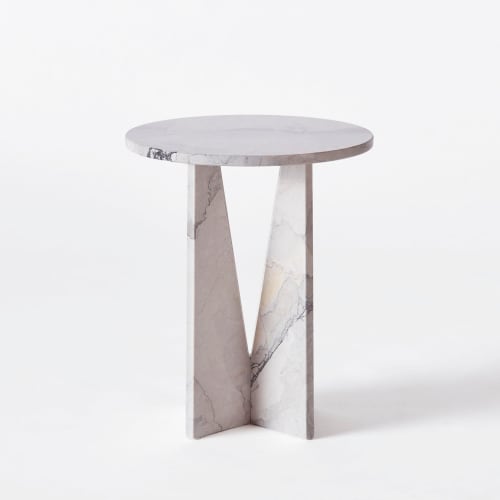 V Side Table Albanian Grey | Work by District Loom