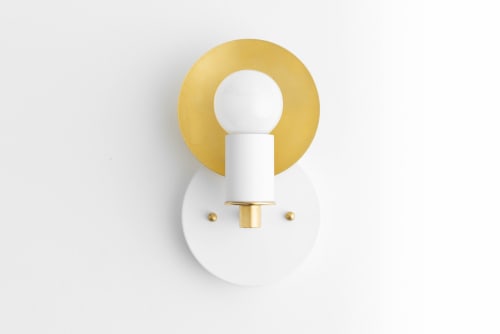 White Sconce - Brass Wall Sconce - Model No. 8677 | Sconces by Peared Creation