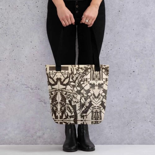 Tote Bag - Fragments of Memory - Abstract Ink Splash | Work by Eman's Gallery