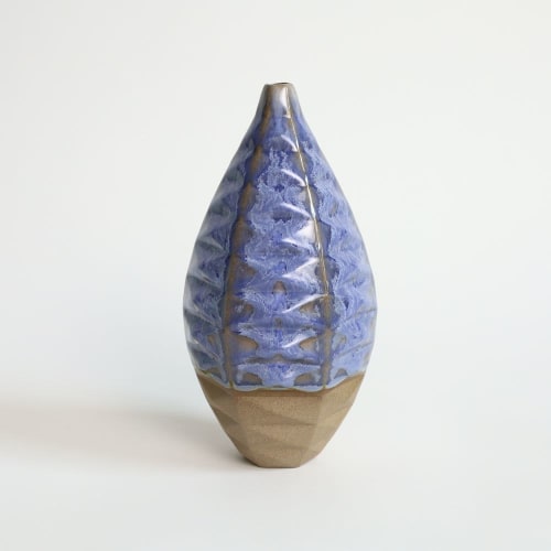 Medium Bottle in Coral Blue | Vases & Vessels by by Alejandra Design