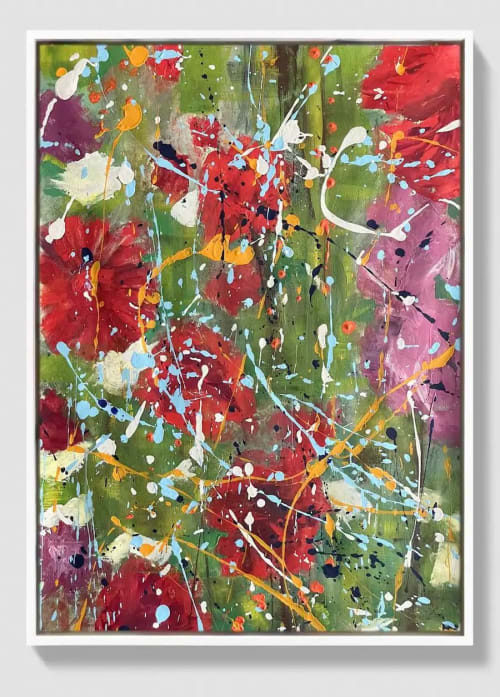 Traces of Light – Original Abstract Floral Painting on Canvas | Oil And Acrylic Painting in Paintings by Dario Moschetta
