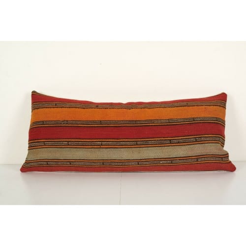 Handmade Striped Minimalist Design Red Turkish Anatolian | Linens & Bedding by Vintage Pillows Store