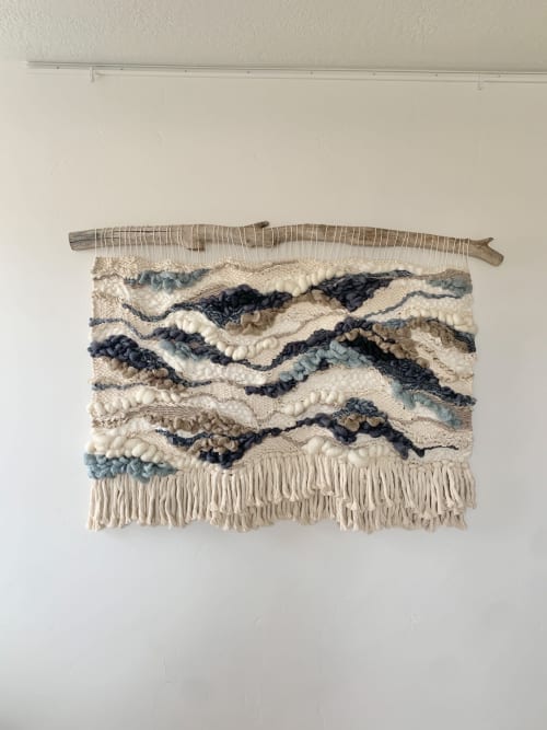 blue wall hanging slate blue wall art ocean wall hanging | Macrame Wall Hanging in Wall Hangings by Rebecca Whitaker Art