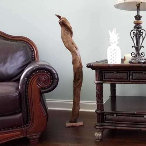 Driftwood Sculpture "Noble" with Marble Base | Sculptures by Sculptured By Nature  By John Walker