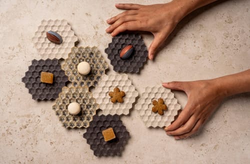 Polygon XS Stoneware Snack Plate | Dinnerware by Artilugis | L'Aliança d'Anglès 1919 in Anglès