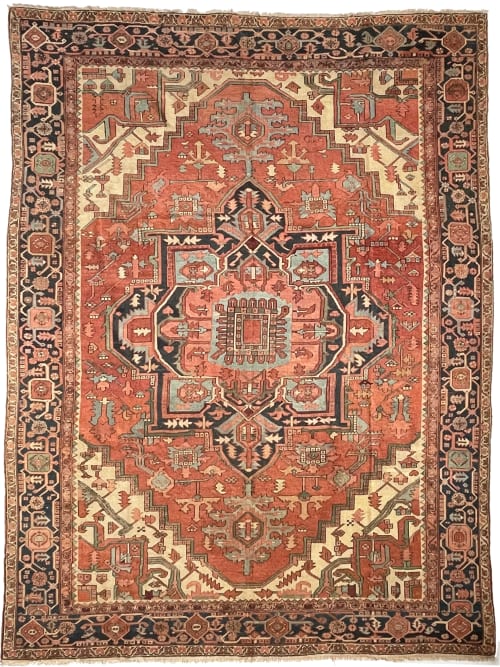MINT CONDITION GORGEOUS Terracotta Ground with RARE Grassy | Area Rug in Rugs by The Loom House